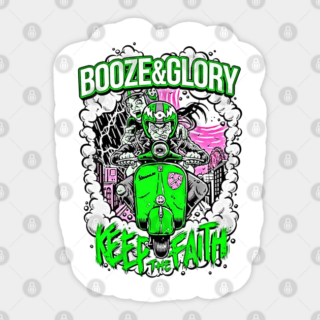 Keep the Faith - booze and glory Sticker by Allbestshirts